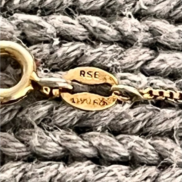 RSE Italy 925 Silver with Gold Faux Diamond Pendant Necklace Luxury Minimalist - Picture 11 of 14